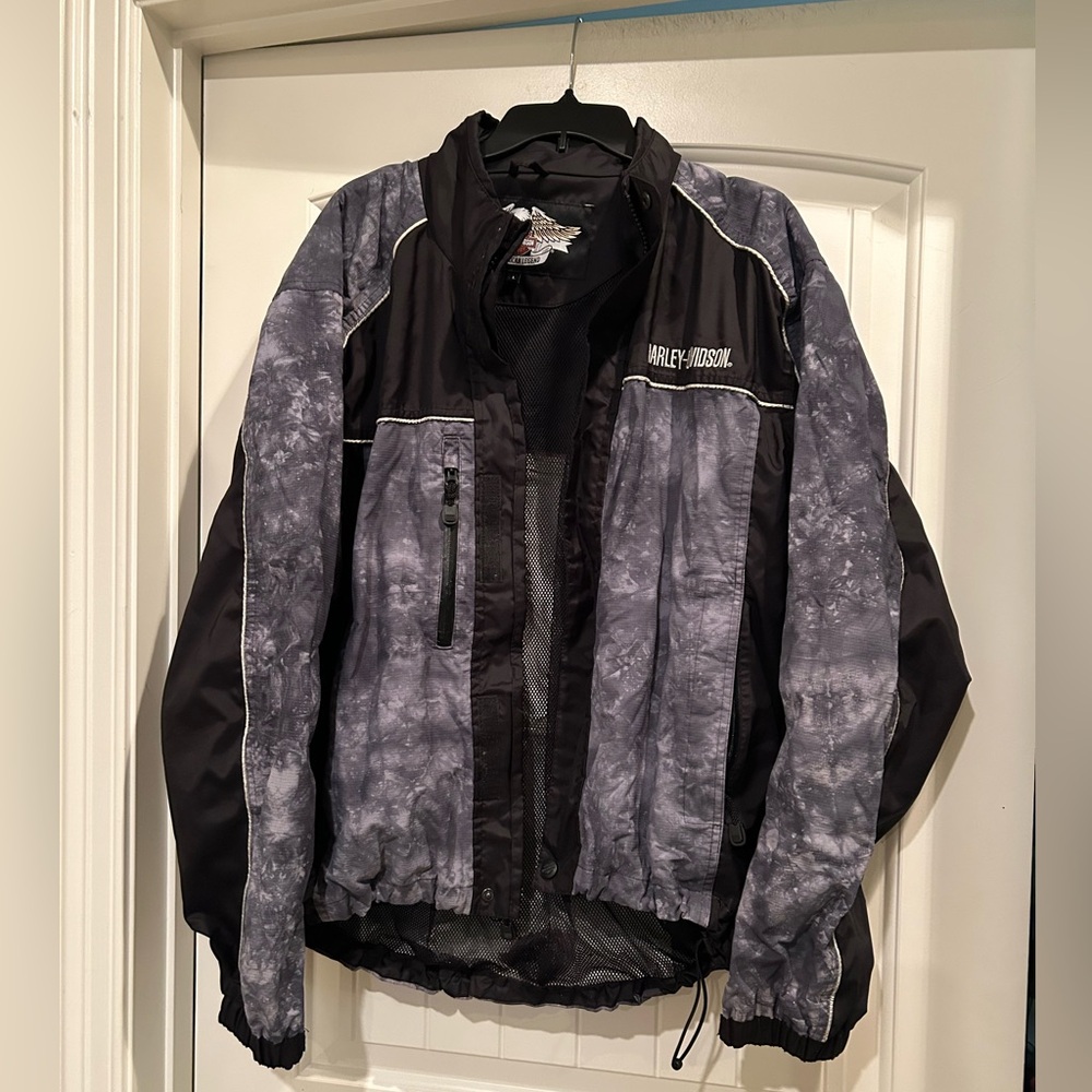Harley-Davidson Gray/Black Armored Motorcycle Jacket size large